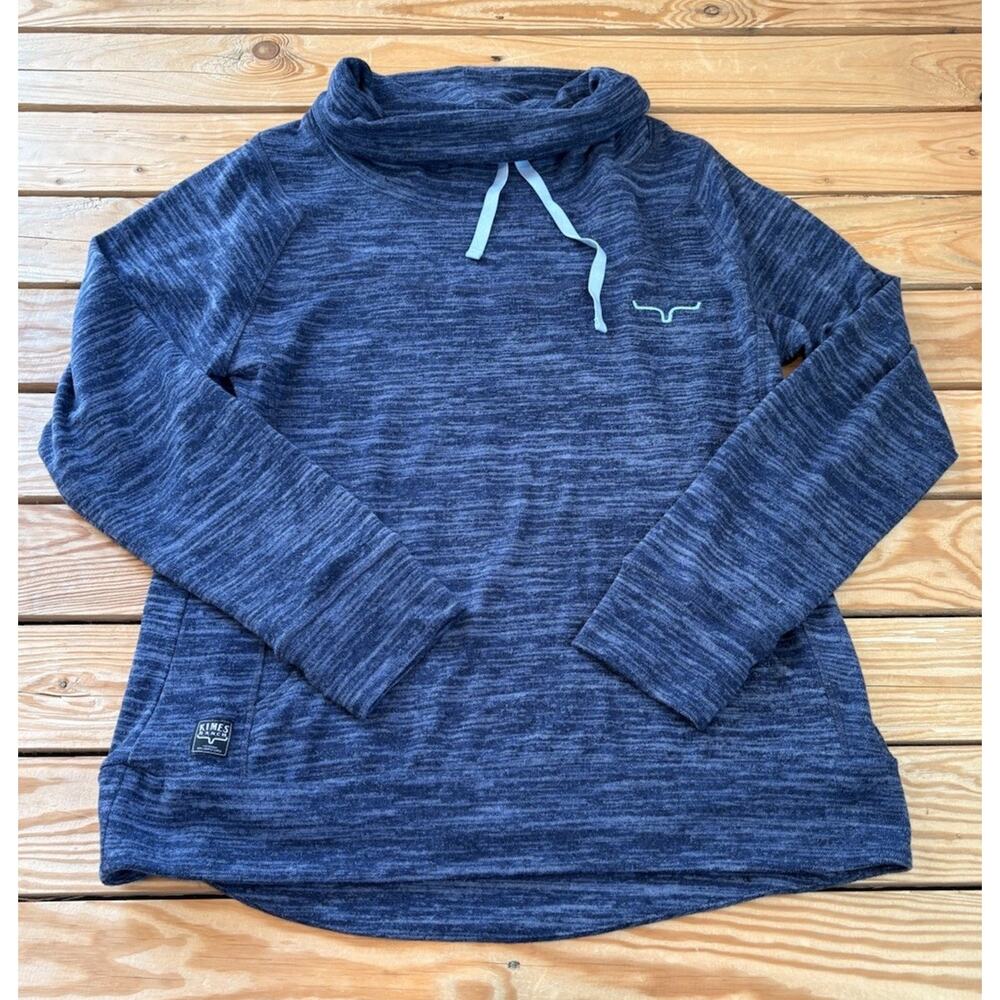 Kimes Ranch Women’s Cowl Neck Long Sleeve Top Size L Blue AA
